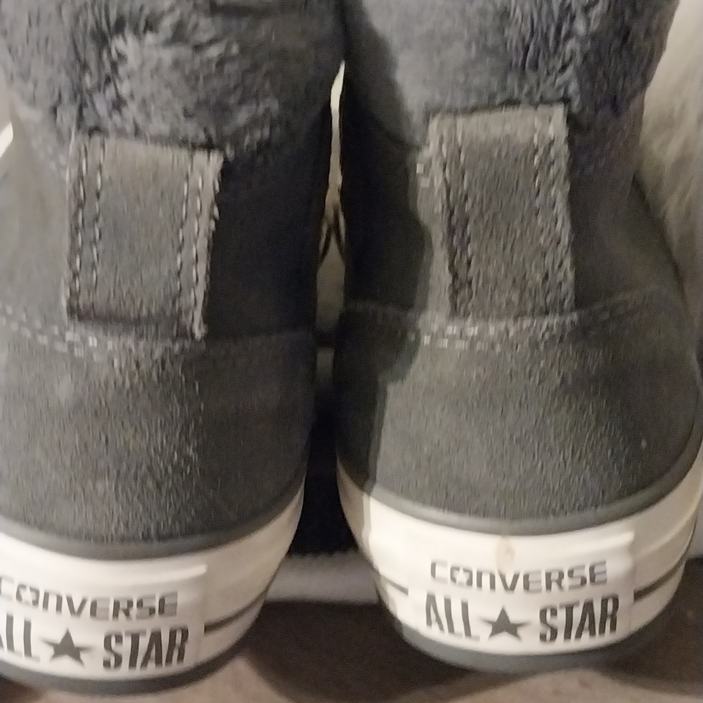 Gray High-Top All Star Converse Sneakers with White Soles - Picture 3 of 5